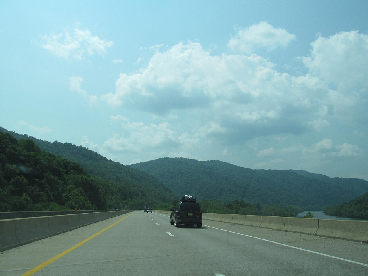 I-64 through the West Virginia mountains near Hinton, West Virginia