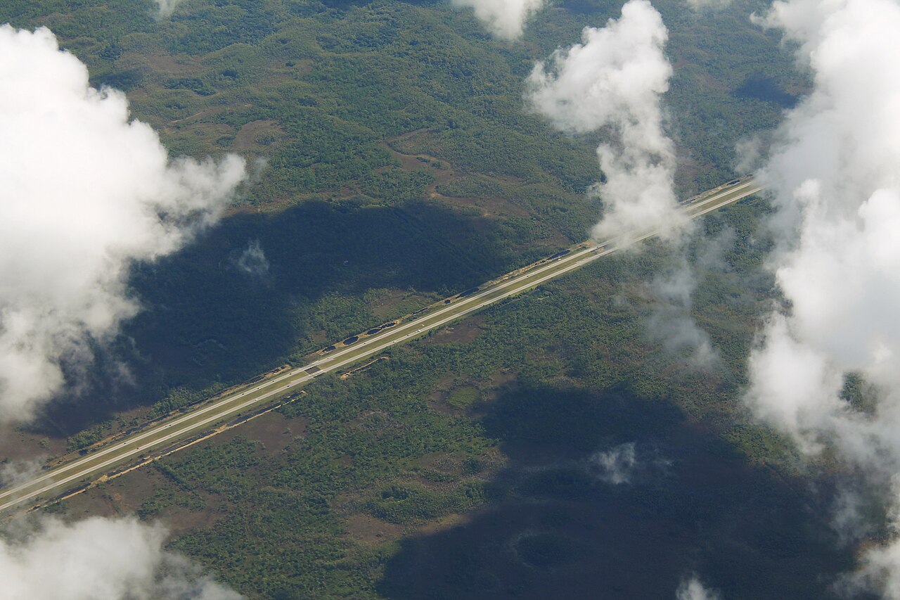 I-75 (Alligator Alley) crossing the Everglades, Florida