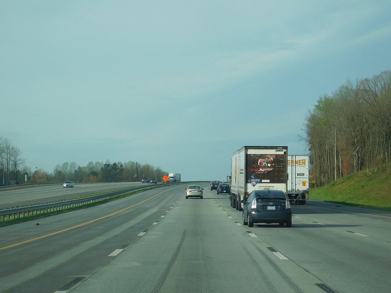 I-85 through the North Carolina Piedmont near Charlotte