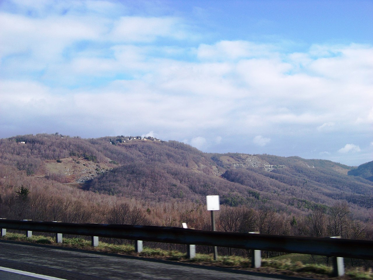 Interstate 77 climbing through Fancy Gap, the Blue Ridge Mountain pass in Carroll County, Virginia.