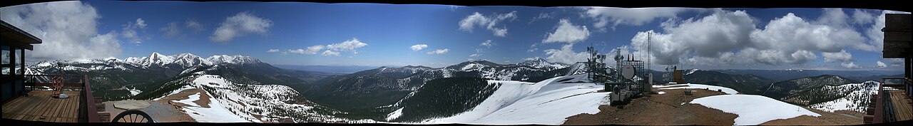 Panorama from the summit of Monarch Pass on US 50 at the Continental Divide, Colorado.