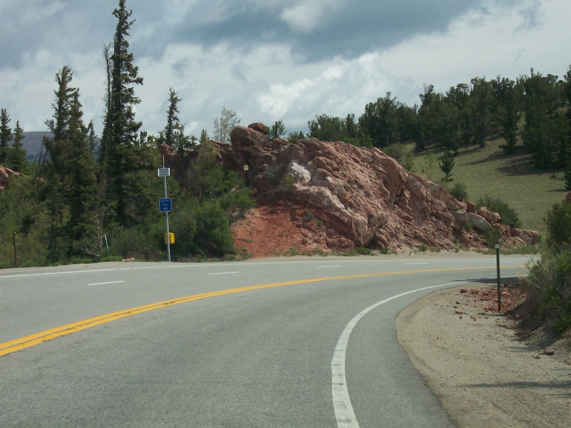 A scenic view across Red Hill Pass on U.S. Highway 285 in Park County, Colorado.