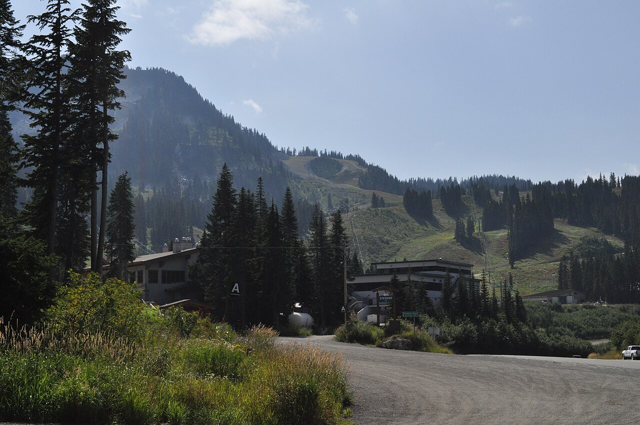 Stevens Pass summit and ski area on the US-2 Cascade crossing, Washington