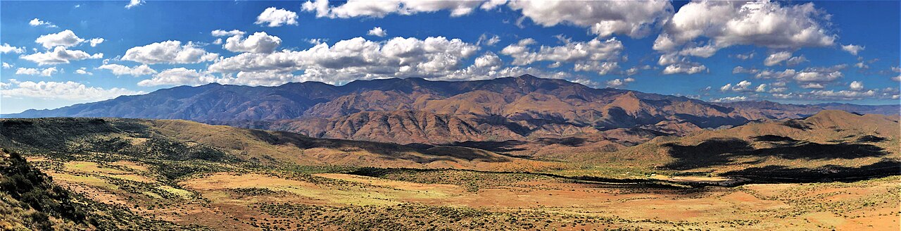 A panoramic view of the high-desert landscape seen from the Sunset Point rest stop on Interstate 17 in Arizona.