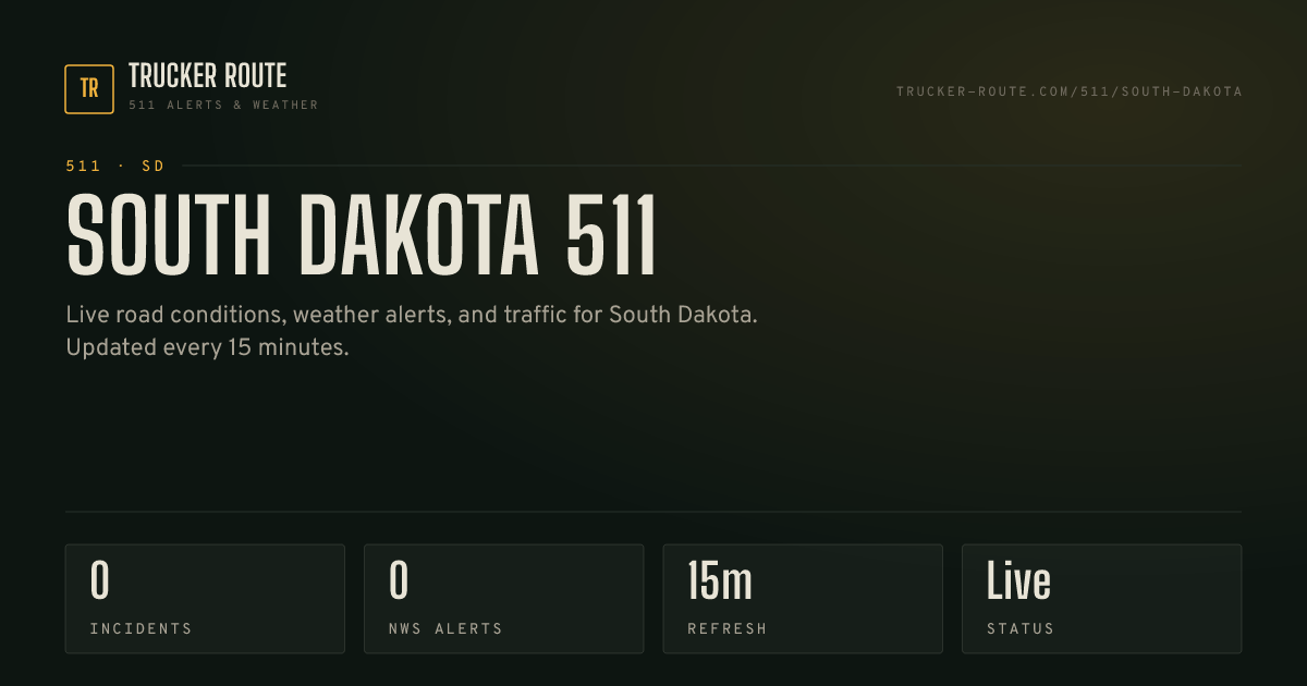South Dakota 511: Real-Time Road Conditions, Maps & Traffic | Trucker Route