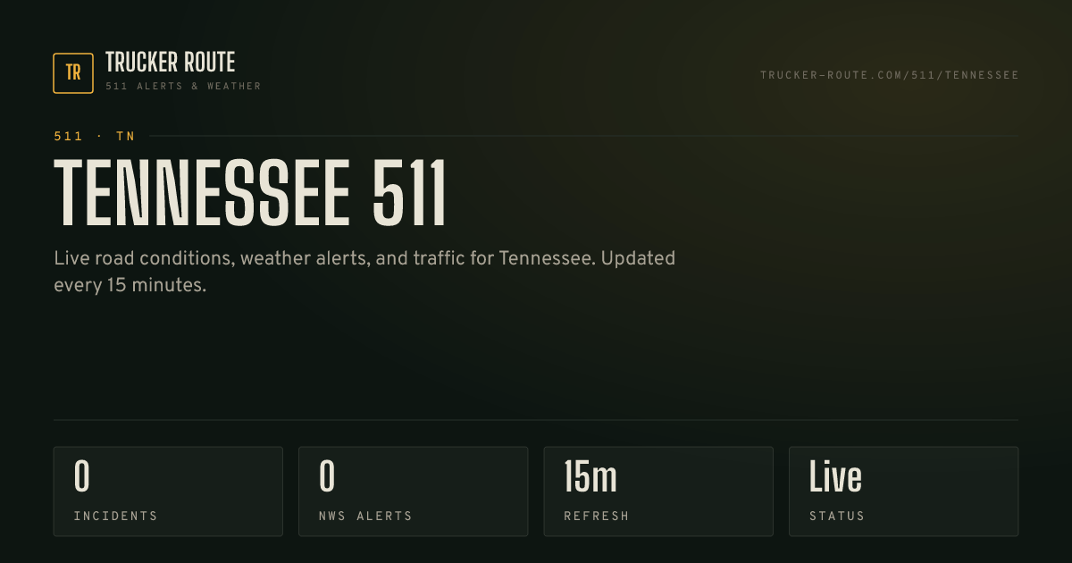 Tennessee 511: Real-Time Road Conditions, Maps & Traffic | Trucker Route